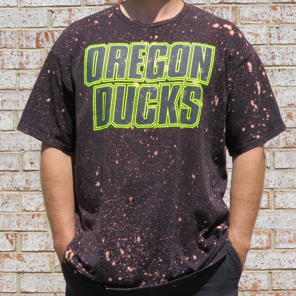 Oregon Ducks Custom Bleach Tee sz XXL